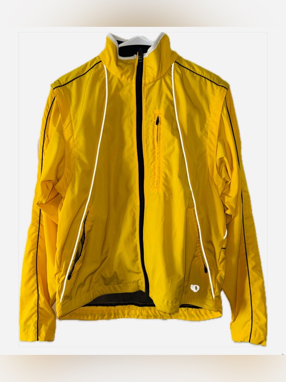 Men's Pearl Izumi Yellow bike jacket with zip off sleeves